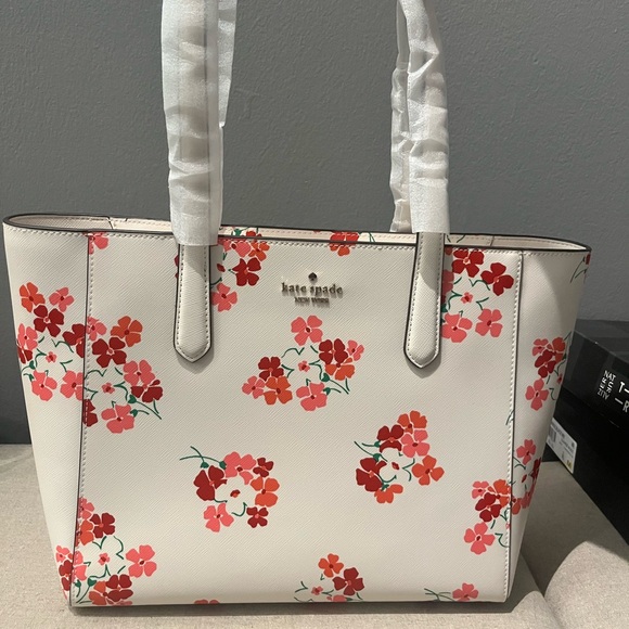 Brand New Kate Spade Staci Sunny Floral Clusters Printed Medium Tote - Picture 3 of 5